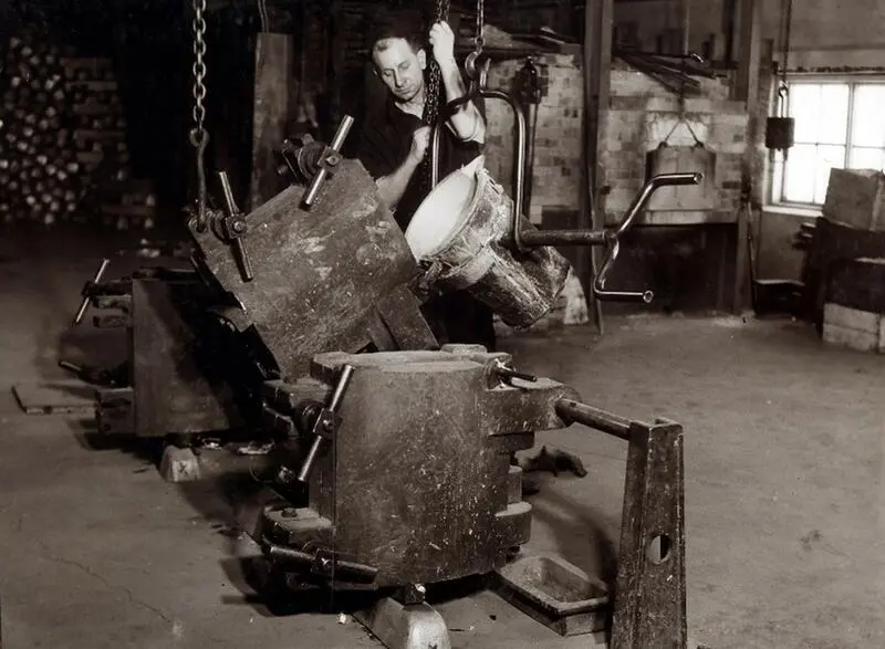 Blokkstøperiet i 1937. Foto: Vestfoldmuseene.