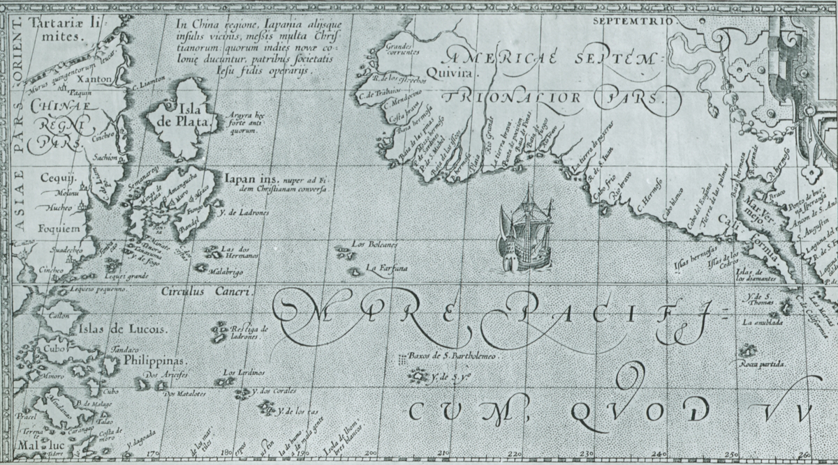 Glasnegativ med motiv av karta över Still havet.