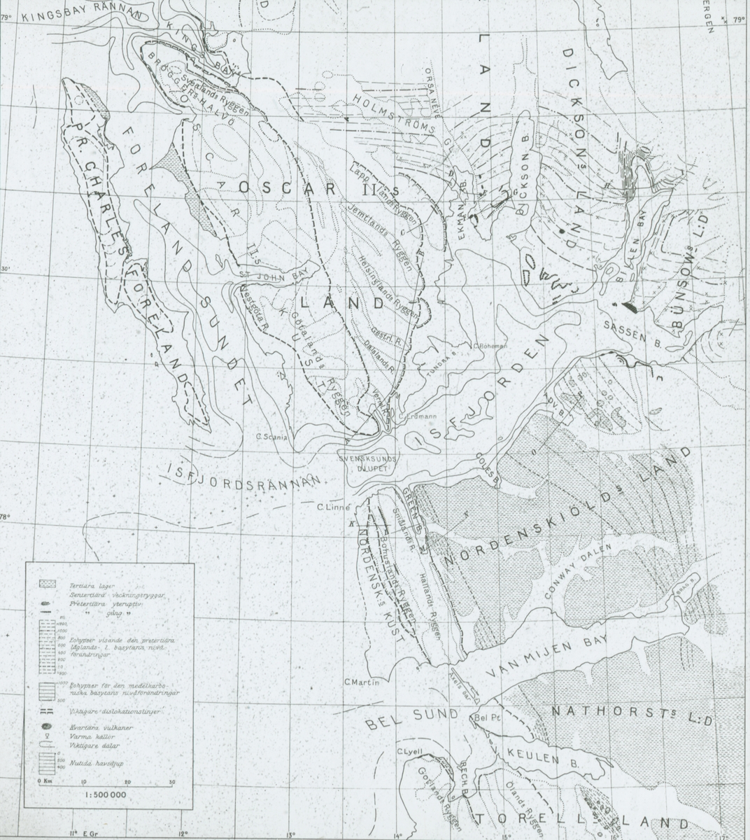 Fotografi från expedition till Spetsbergen. Karta över Spetsbergen.