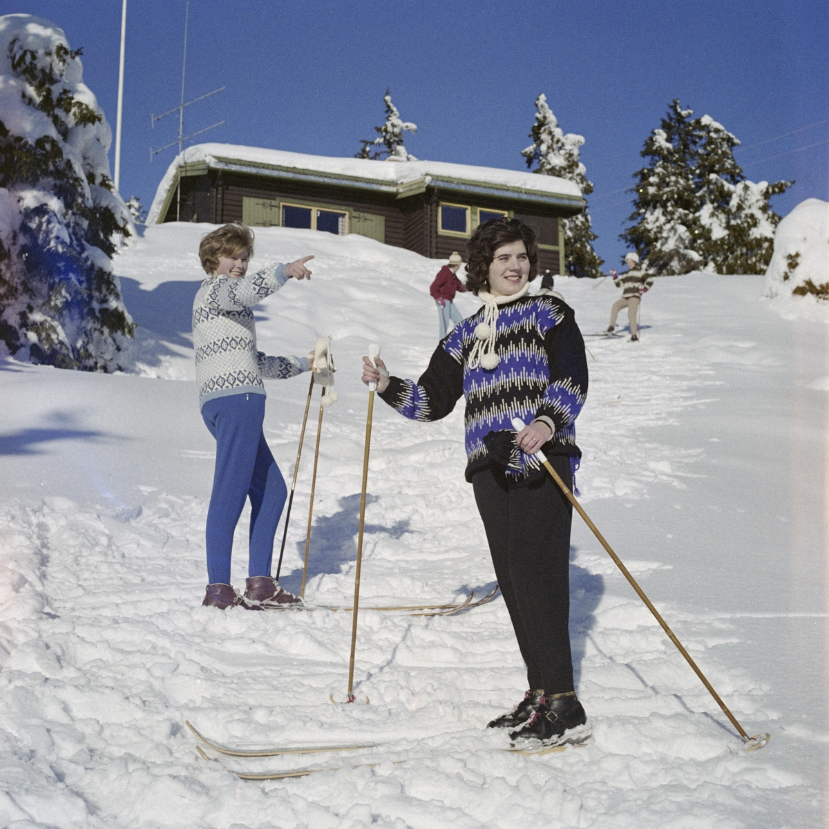 Sjusjøen vinter 1962 (nærbilder fargenegativ)