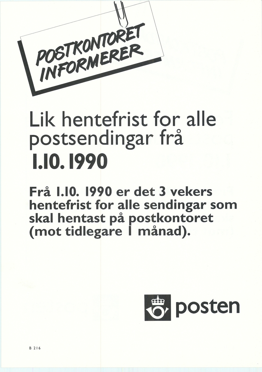 Tosidig plakat med tekst på bokmål og nynorsk.

