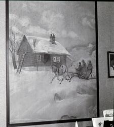 Hamar, Sagatun Folkehøgskole, interiiør, maleri, vintermotiv