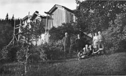 Gruppe i Hagan hos Skredsvigsfamilien i Eggedal, før 1924. H