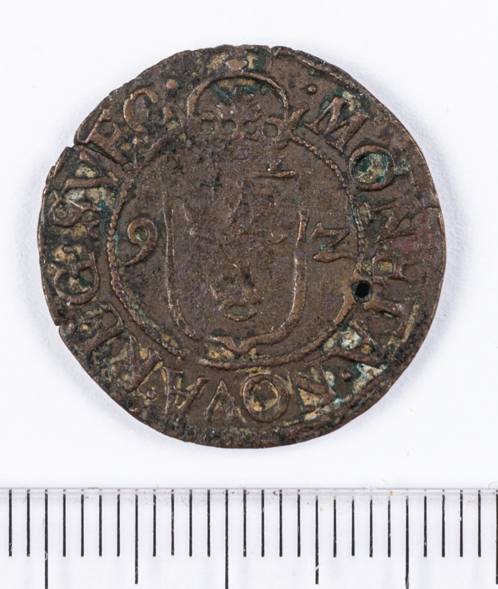 Mynt, 1/2 öre, Sverige, Johan III, silver.