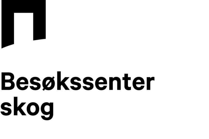Logo besøkssenter skog, sort hvit
