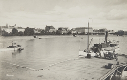 Postkort, Hamar Brygge, Hamarbukta, mjøsbåtene D/S Svalen II