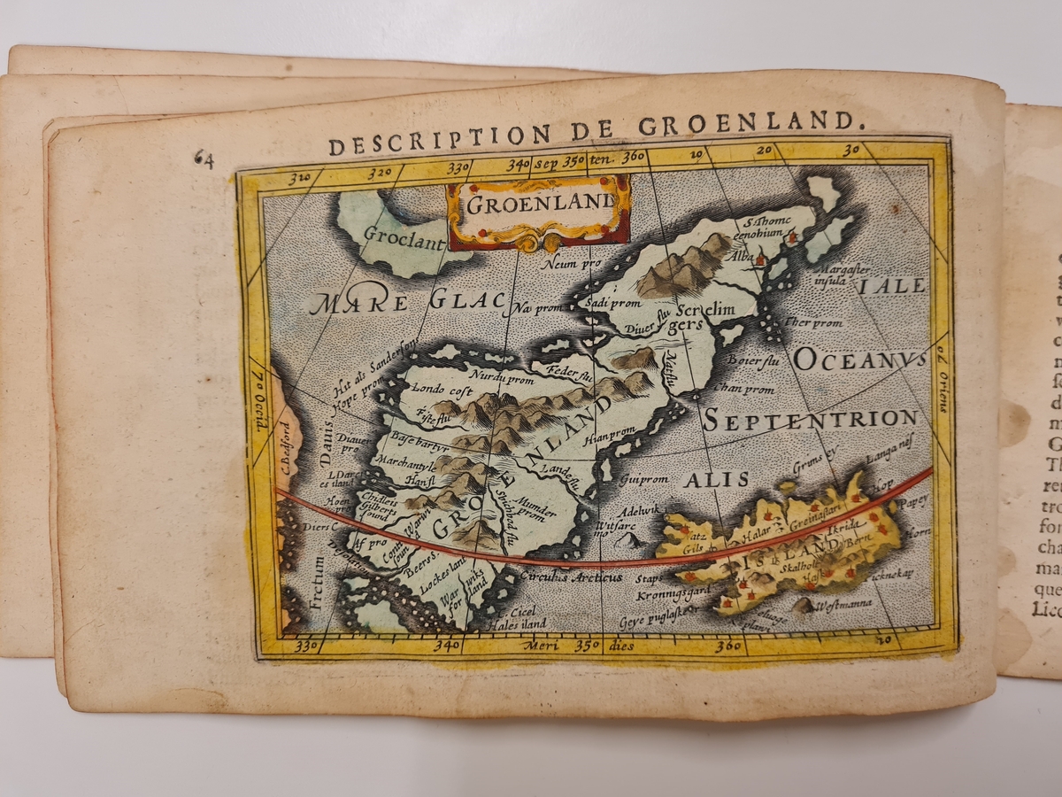 Hefte fra side 51 til 80 med kart som viser arktis, Grønland og Island.