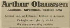 Reklame fra 1925 hvor man kan se landhandelens brede utvalg. Akershus Arbeiderblad den 02.04.1925. Nasjonalbiblioteket.