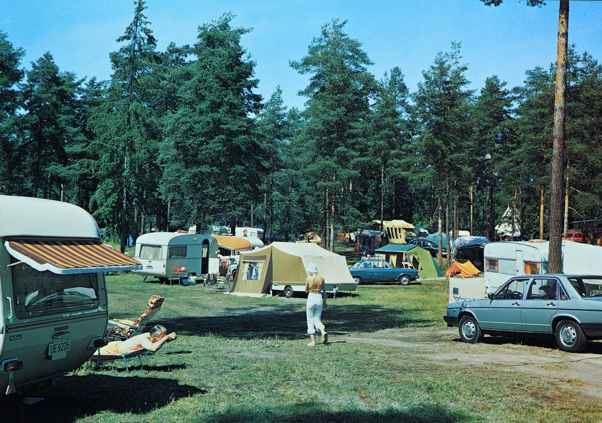 Postkort, Hamar Camping, Martodden, Strandvegen 156, telt, campingvogner, turister,