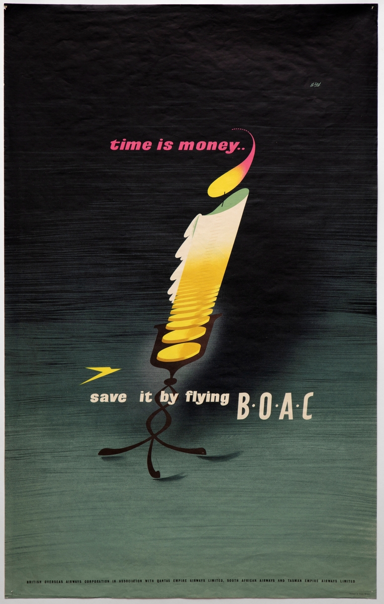 Time is money/ save ut by flying BOAC [Reklameplakat]