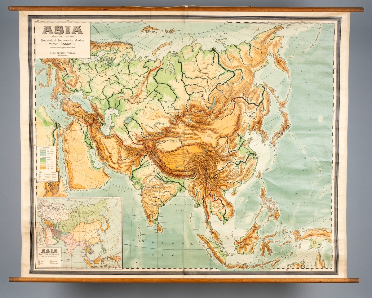 Topografisk kart over Asia