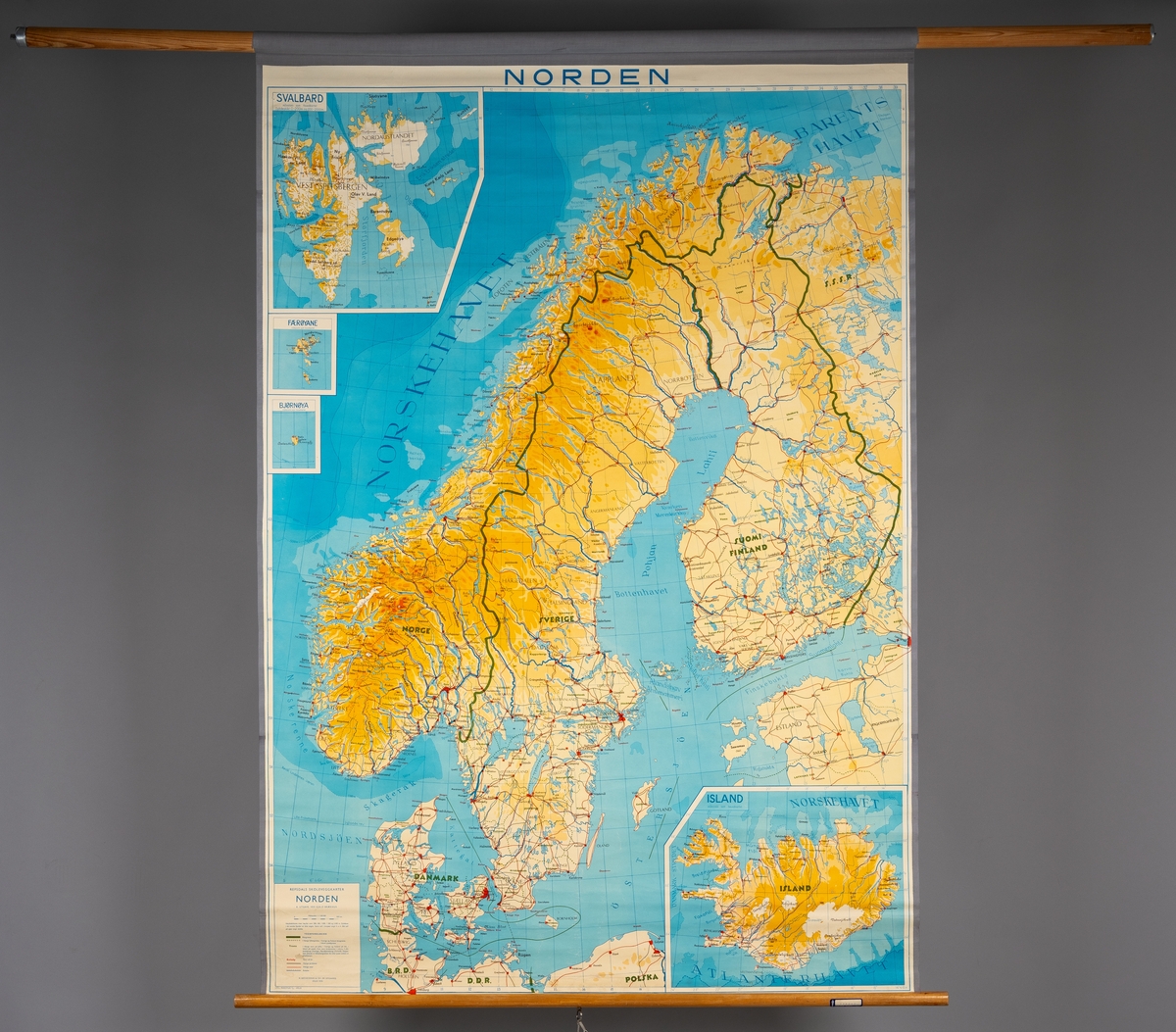 Topografisk kart over Norden