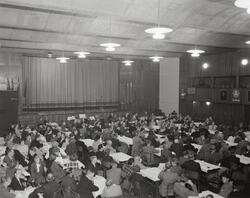 Stortingsvalget 1949. Valgmøte i Samfunnssalen (Oslo Arbeide