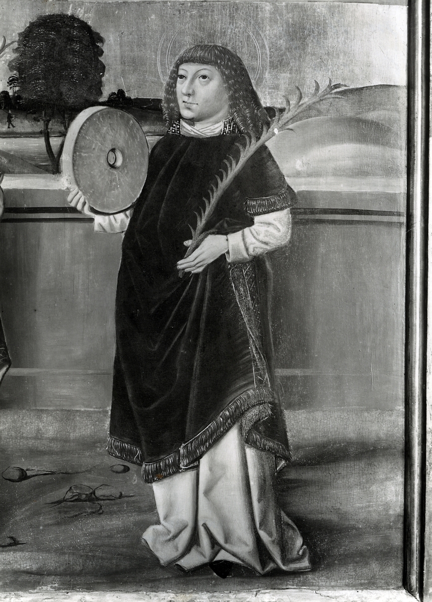 Man med kvarnsten, målning från Högsby kyrka.