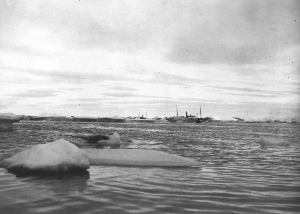 Advent Bay Adventfjorden Drivis Båter Skip Tekst med bildet: A.B. Drivis 2 dampere. 1917. 1917. Adv. Bay. Drivis. 2 dampere.
