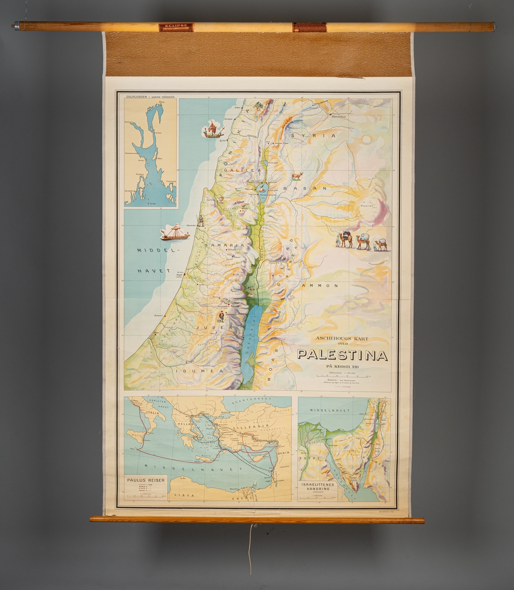 Kart, Palestina, Paulus reiser, Israelittenes