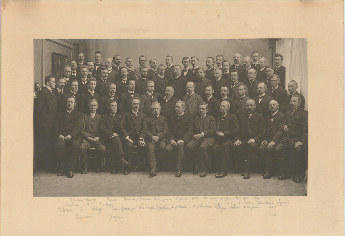 gruppebilde, postkontor, Oslo, personale ved reiseavdelingen 1. mai 1909, Kristiania omkarteringskontor