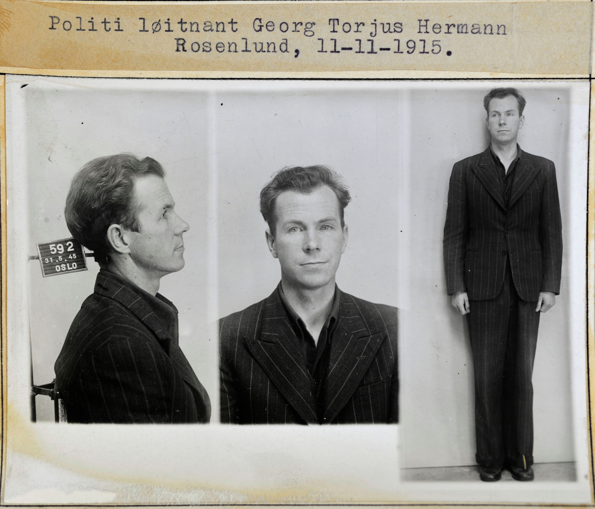 Forbryterportrett av politiløytnant Georg Torjus Hermann Rosenlund