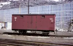 Sulitjelmabanens godsvogn litra G nr. 98 på Lomi stasjon