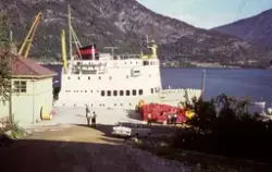 Passasjerskipet MS Nordfjord 1 ved kai i Sogndal