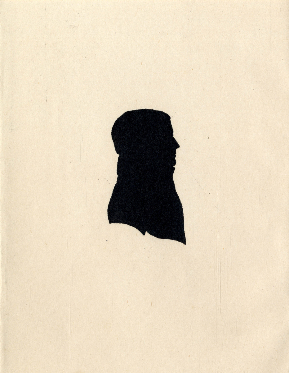 Silhouette av mann i profil. Johan Arnoldus von Westen Kahrs (1773-1823)