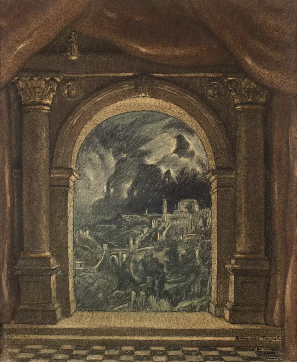 Dekorationsskiss till "El Greco" [Dekorationsskiss]