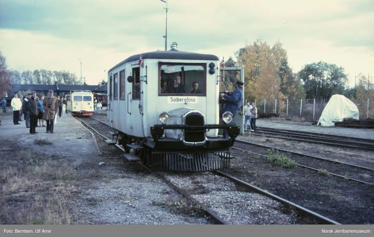Askim-Solbergfossbanens motorvogn "Gamla" ved Järnvägsmuseet i Gävle i Sverige