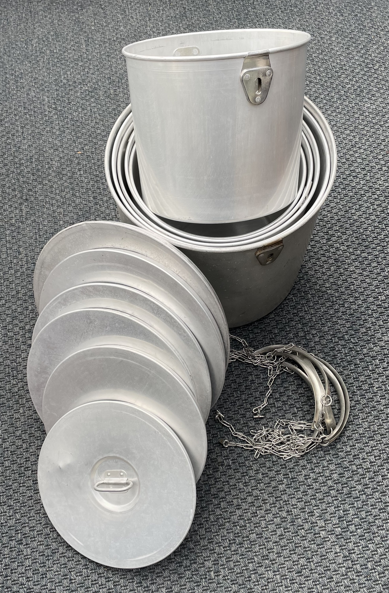 Kittelsats aluminium består av sex kittlar. Till varje kittel hör ett lock och en löstagbar grepe med handtag. Kittlarna förvaras i varandra och rymmer 16 liter, 20 liter, 24 liter, 28 liter, 32 liter och 36 liter. De kunde användas som berednings- och förvaringskärl. 
Kittelsats aluminium /S finns beskriven i ”Kokinstruktion för armén del 1 (kokI 1) 1951”, ”Kokinstruktion för armén (kokI A) 1961” och i Koktjänstreglementen för Försvarsmakten del 1 (KokR F) 1983.