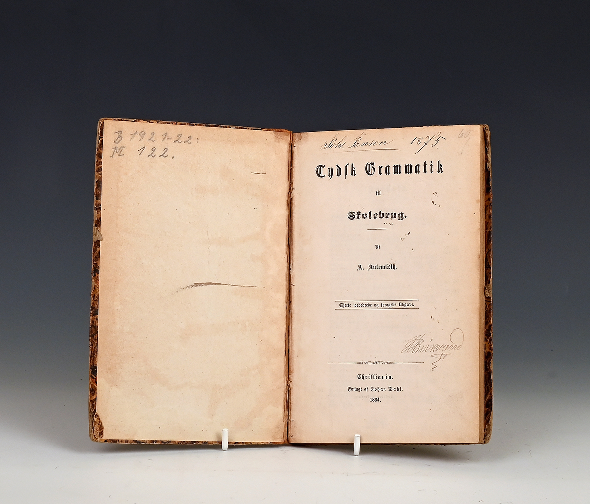 Autenrieth, A., Tydsk Grammatik. Christiania. 1864. 2 bl. + 177 s.