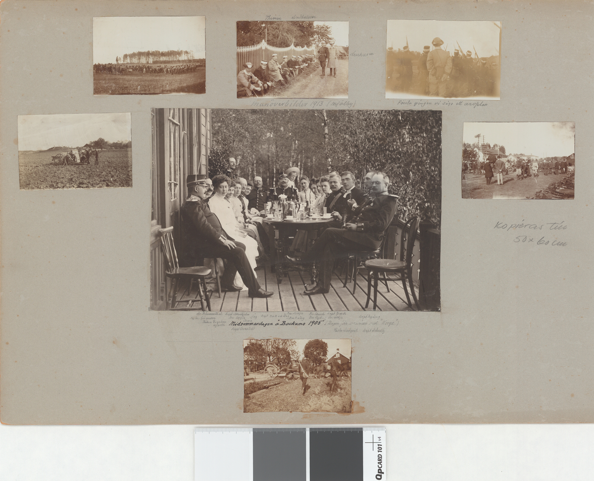 Text i fotoalbum: "Manöverbilder 1913 (Mjölby)."