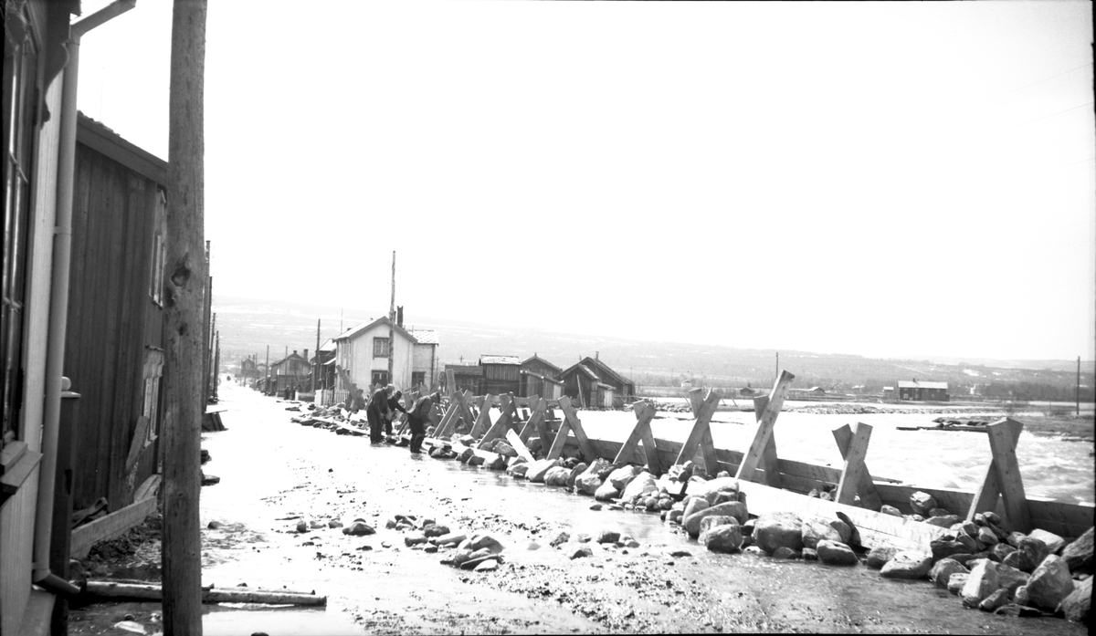 Flommen i Hitterelva på Røros i mai 1934