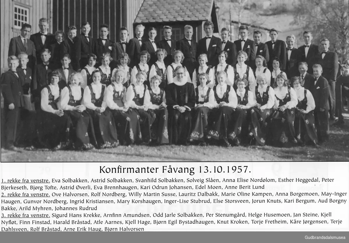 Konfirmanter Fåvang 13.10.1957.