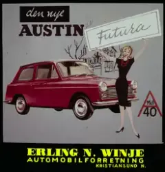 Kinoreklame for Austin Futura bil fra Erling N. Winje Automo