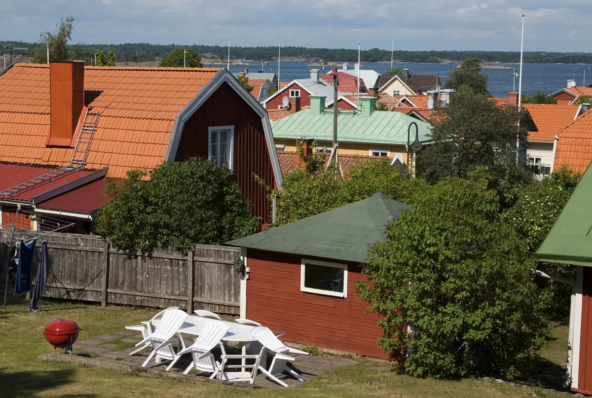 Bebyggelse på Sandhamn.