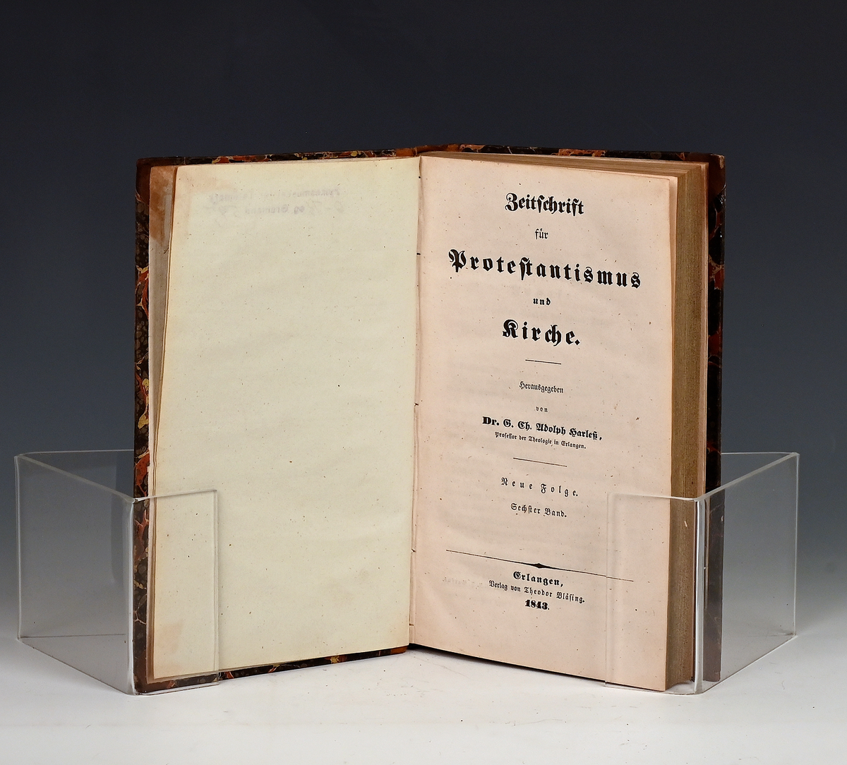 Zeitschrifte für Protestantismus und Kirche. Hgg. v. G. Ch. Joolsph Harles (o.fl.)
VI, Neue Folge E. 1843