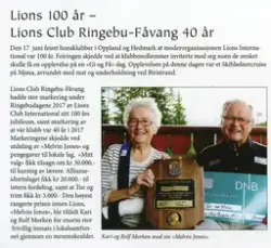 Lions Club Ringebu -Fåvang 40 år.