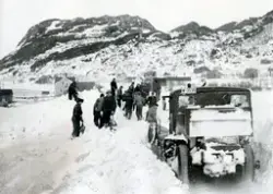 Brøyting i Bodø kommune Nordland i 1950 årene