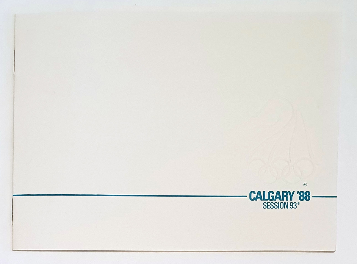 Invitasjon til frokost under Vinter-OL i Calgary 1988.