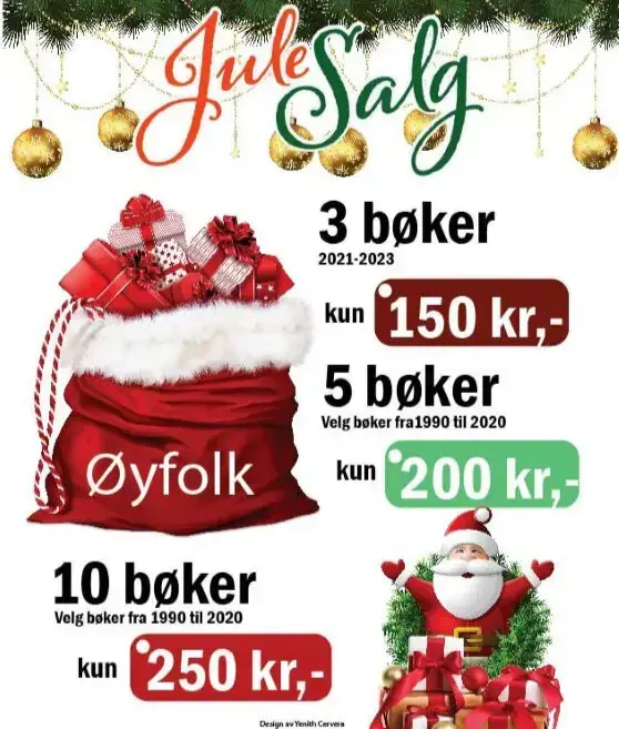 Bildet viser en sekk med presanger, men dette handler om salg av bøker.