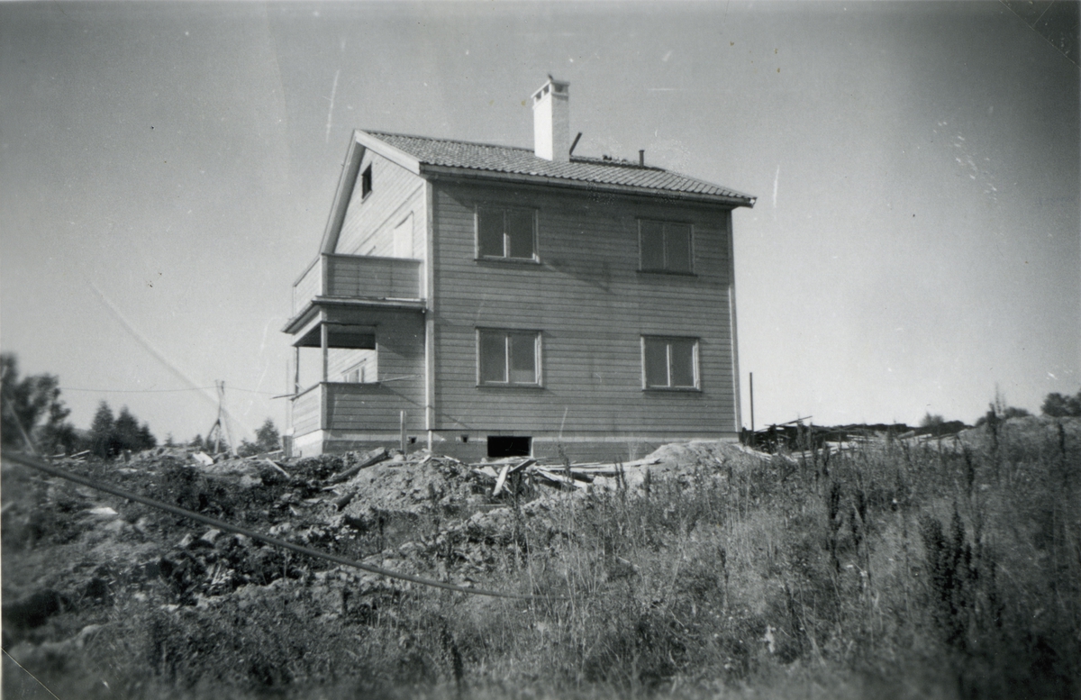 Husbygging i Sundet tidlig på 1950-tallet.