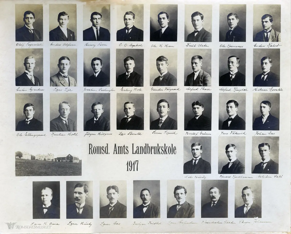 Romsdals amtskoles Landbruksskole i 1917.