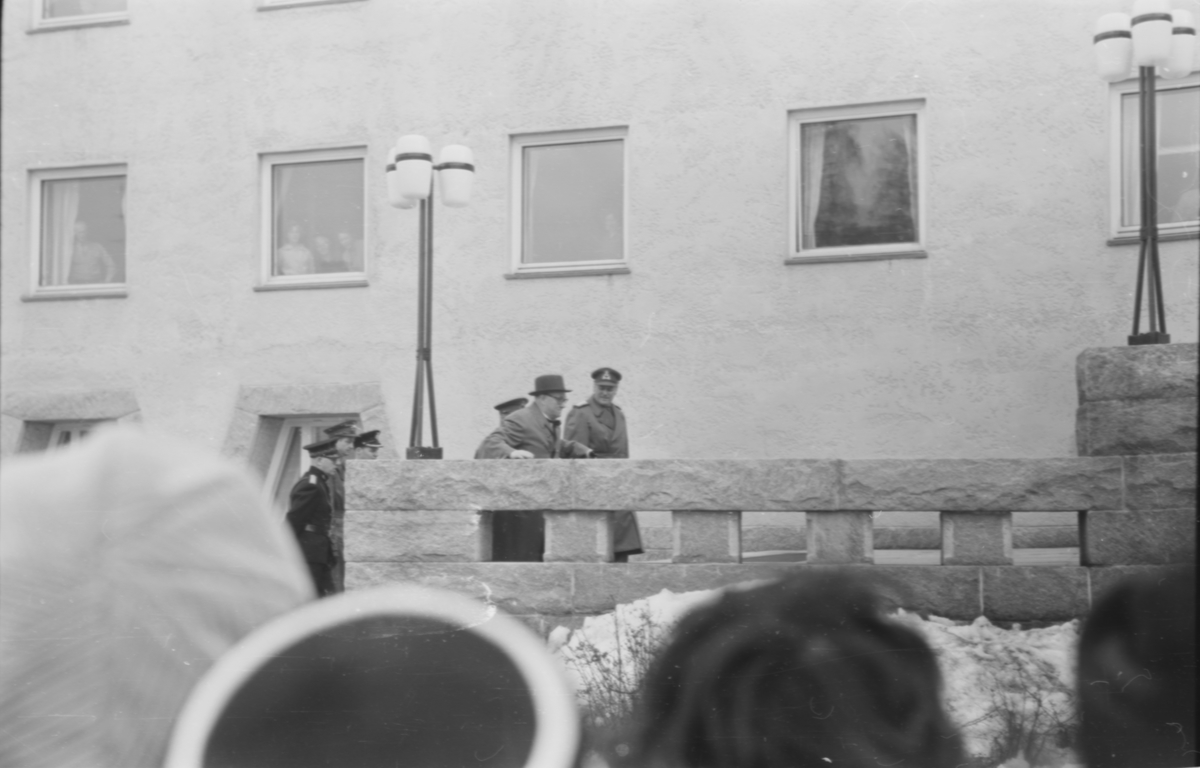 Fra kongebesøk i Elverum i april 1960, ved 20-årsmarkeringen for 9. april 1940