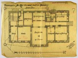 Vaaningshus for herr Grosserer Joakim Rønneberg. Kjælderplan