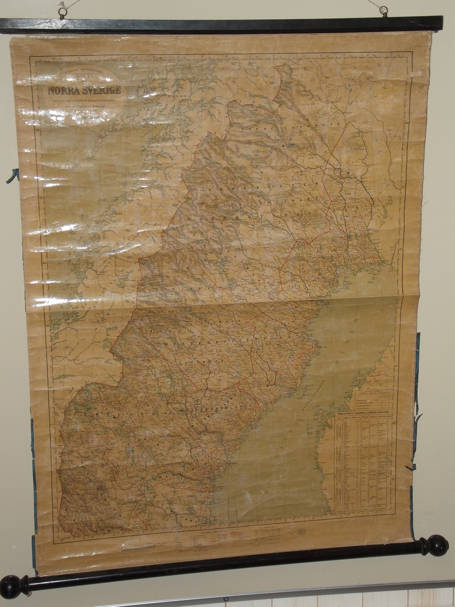 Karta, öfver Norra Sverige, 1870.