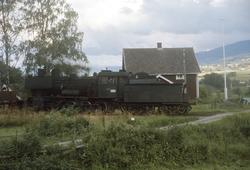 Damplokomotiv type 24b nr. 264 med godstog til Skreia