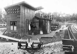 Drammenbanens omlegging : provisorisk stasjon på Lysaker