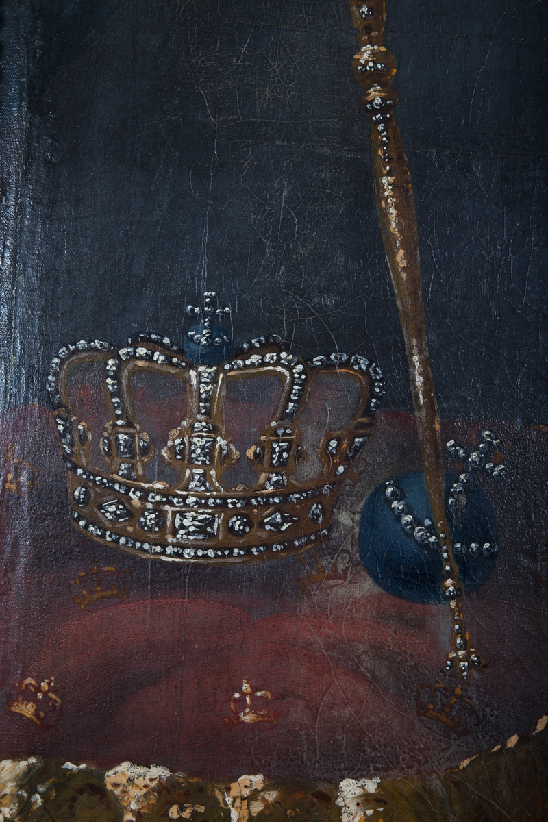 Portrett av kong Frederik 5 i kroningsdrakt.