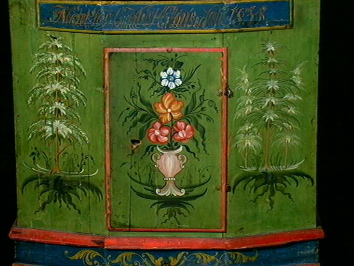 Malt av Nils Bæra (1785-1873) fra Ål, en av de to brødrene Bæra - som begge var ledende hallingmalere.