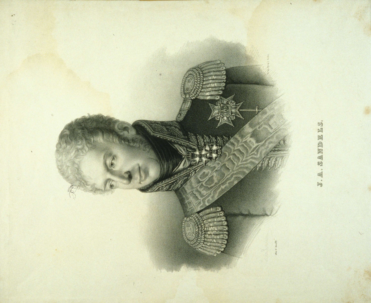 Portrett av J.A. Sandels, svensk offiser og riksstattholder i Norge 1818-1827.
