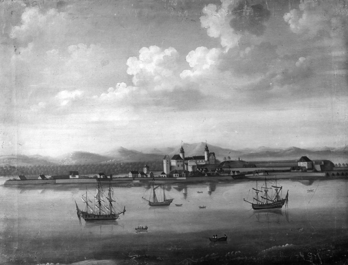 Oslo, Akershus Festning. Maleri av H.H. Eegberg, 1746.